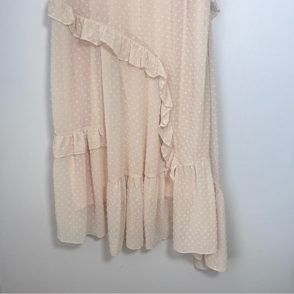 Lulus Next to You Cream Swiss Dot Ruffled Midi Dress Size Medium - Picture 3 of 14